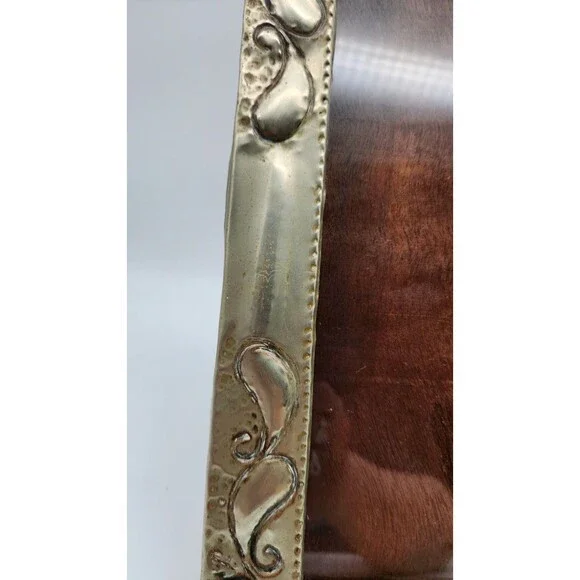 Artesania Argentinia Aplaca Silver & Wood Handmade Picture Frame12 x 9. Vntg